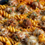 Cheesy Meatball Pasta Bake Recipe recipe