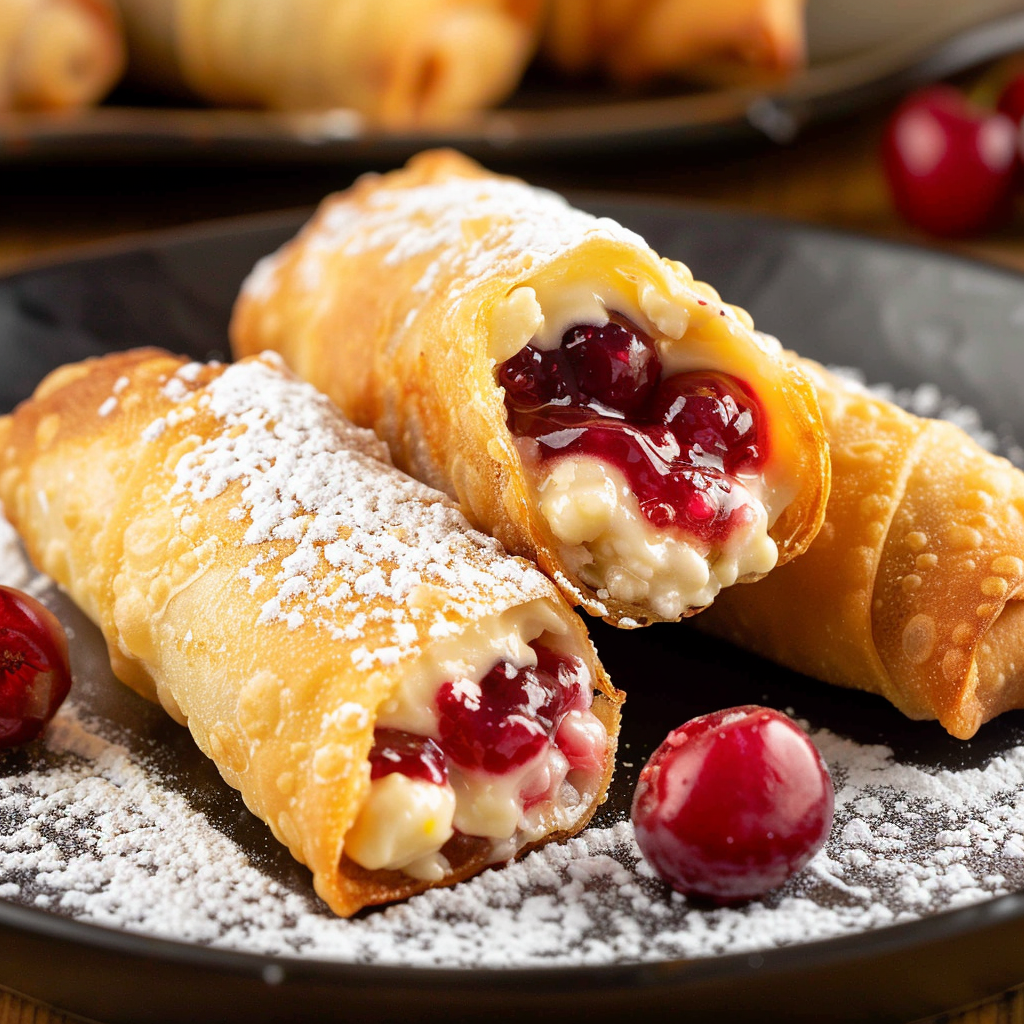 Cherry Cheesecake Egg Rolls recipe